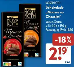Aldi Süd MOSER ROTH Schokolade ,,Mousse au Chocolat" Angebot