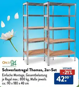 Aldi Süd Ondis 24 Schwerlastregal Thomas, 2er-Set Angebot