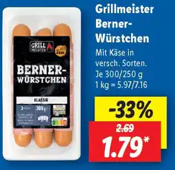 Lidl Grillmeister Berner- Würstchen Angebot