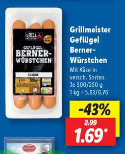 Lidl Grillmeister Geflügel Berner- Würstchen Angebot