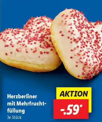 Lidl Herzberliner mit Mehrfrucht- füllung Angebot