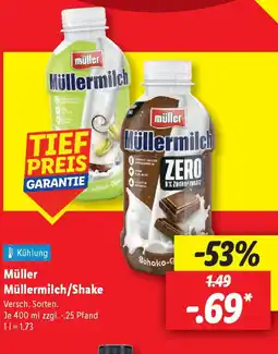 Lidl müller Müllermilch/Shake Angebot