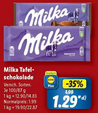 Lidl Milka Tafel- schokolade Angebot