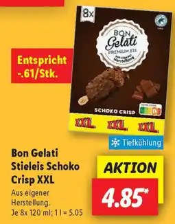 Lidl Bon Gelati Stieleis Schoko Crisp XXL Angebot