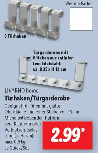 Lidl LIVARNO home Türhaken/Türgarderobe Angebot