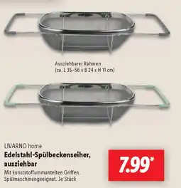 Lidl LIVARNO home Edelstahl-Spülbeckenseiher, ausziehbar Angebot