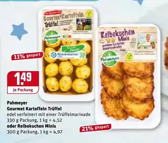 REWE Pahmeyer Gourmet Kartoffeln Trüffel 330g oder Reibekuchen Minis 300g Angebot