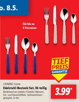 Lidl LIVARNO home Edelstahl-Besteck-Set, 16-teilig Angebot