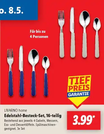 Lidl LIVARNO home Edelstahl-Besteck-Set, 16-teilig Angebot