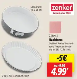Lidl ZENKER Backform Angebot