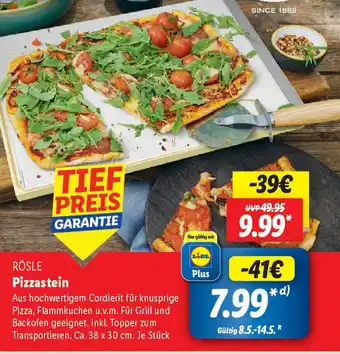 Lidl RÖSLE Pizzastein Angebot