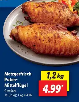 Lidl Metzgerfrisch Puten- Mittelflügel Angebot