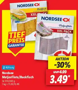 Lidl Nordsee Matjesfilets/Backfisch Angebot