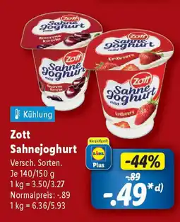 Lidl Zott Sahnejoghurt Angebot