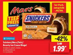 Lidl Snickers/Mars/Twix/ Bounty Ice Cream Riegel Angebot