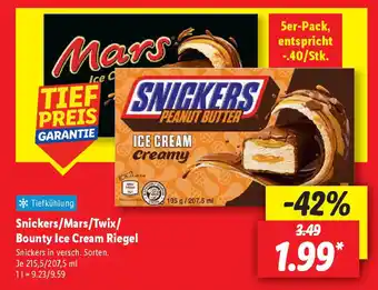 Lidl Snickers/Mars/Twix/ Bounty Ice Cream Riegel Angebot
