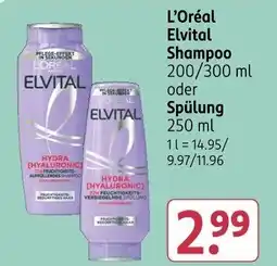 Rossmann L'Oréal Elvital Shampoo oder Spulung Angebot