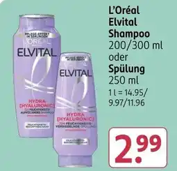 Rossmann L'Oréal Elvital Shampoo oder Spulung Angebot