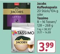 Rossmann Jacobs Kaffeekapseln oder Tassimo Angebot