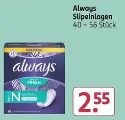 Rossmann Always Slipeinlagen Angebot