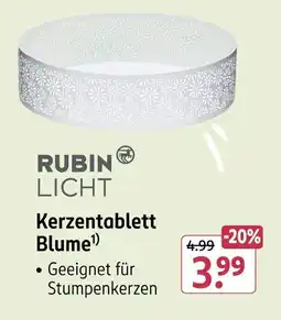 Rossmann RUBIN LICHT Kerzentablett Blume Angebot