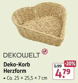 Rossmann DEKOWELT Deko-Korb Herzform Angebot