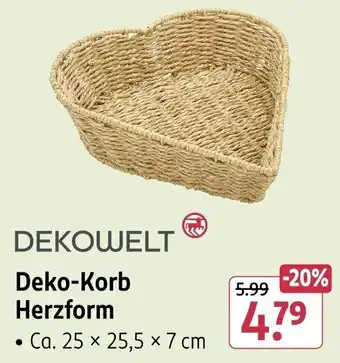 Rossmann DEKOWELT Deko-Korb Herzform Angebot