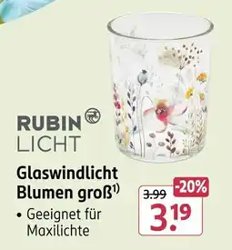 Rossmann RUBIN LICHT Glaswindlicht Blumen groẞ Angebot