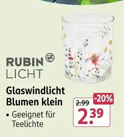 Rossmann RUBIN LICHT Glaswindlicht Blumen klein Angebot