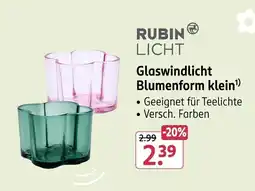 Rossmann RUBIN LICHT Glaswindlicht Blumenform klein Angebot