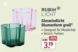 Rossmann RUBIN LICHT Glaswindlicht Blumenform groẞ Angebot