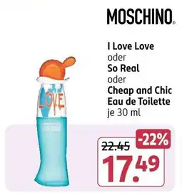Rossmann MOSCHINO I Love Love oder So Real Cheap and Chic Eau de Toilette Angebot