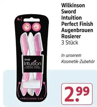 Rossmann Wilkinson Sword Intuition Perfect Finish Augenbrauen Rasierer Angebot