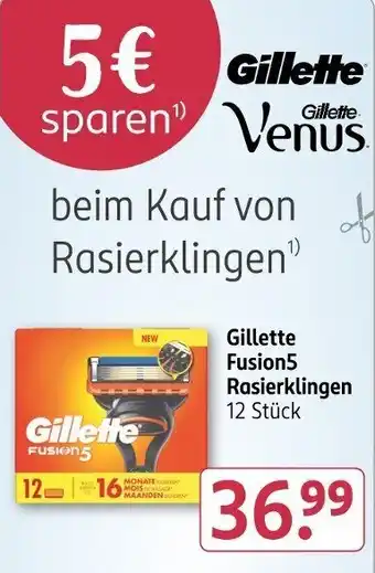 Rossmann Gillette Fusion5 Rasierklingen Angebot