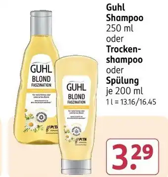 Rossmann Guhl Shampoo oder Trocken- shampoo oder Spülung Angebot