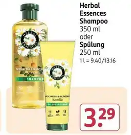 Rossmann Herbal Essences Shampoo oder Spülung Angebot