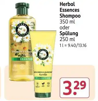 Rossmann Herbal Essences Shampoo oder Spülung Angebot