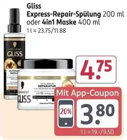 Rossmann Gliss Express-Repair-Spülung oder 4in1 Maske Angebot