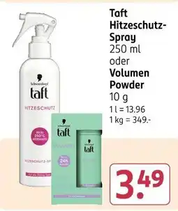 Rossmann Taft Hitzeschutz- Spray oder Volumen Powder Angebot