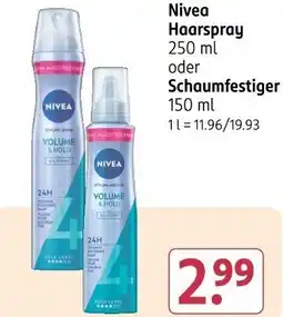 Rossmann Nivea Haarspray oder Schaumfestiger Angebot