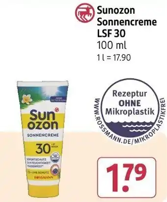 Rossmann Sunozon Sonnencreme LSF 30 Angebot