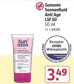 Rossmann Sunozon Sonnenfluid Anti Age LSF 50 Angebot