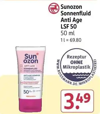 Rossmann Sunozon Sonnenfluid Anti Age LSF 50 Angebot
