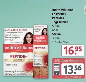 Rossmann Judith Williams Cosmetics Peptide+ Tagescreme oder Serum Angebot
