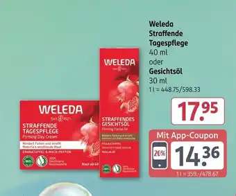 Rossmann Weleda Straffende Tagespflege oder Gesichtsöl Angebot