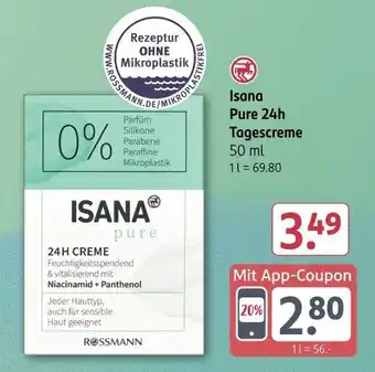 Rossmann Isana Pure 24h Tagescreme Angebot