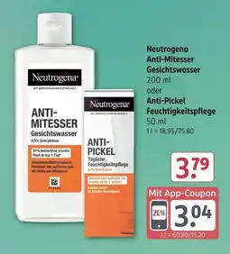 Rossmann Neutrogena Anti-Mitesser Gesichtswasser oder Anti-Pickel Feuchtigkeitspflege Angebot
