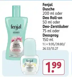Rossmann Fenjal Dusche oder Deo Roll-on oder Deo oder Deospray Angebot