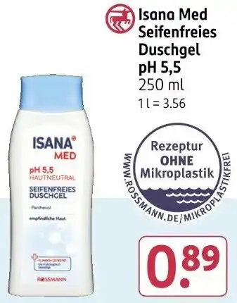 Rossmann Isana Med Seifenfreies Duschgel pH 5,5 Angebot