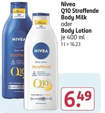 Rossmann Nivea Q10 Straffende Body Milk oder Body Lotion Angebot